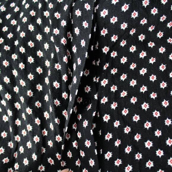 Joie Myune Tie Waist button down shirtdress black printed dolman sleeve Sz M - Picture 11 of 13